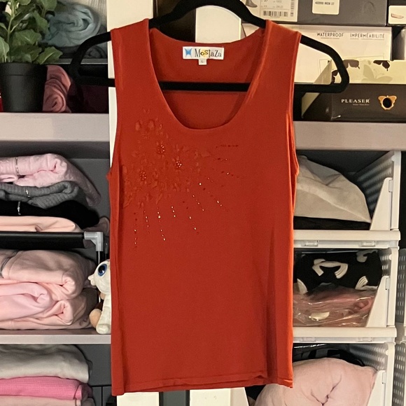 Mosjaza Tops - Mosjaza Rust Coloured Sleeveless Top